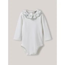Body Col En Broderie Anglaise En Coton Biologique Blanc Doux
