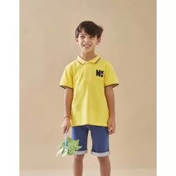 Polo en coton piqué jaune