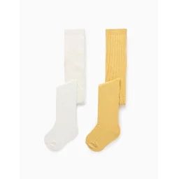 Pack 2 Collants Côtelé/pois Multicolore