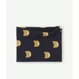 Snood bébé garçon en coton bleu marine imprimé chats –  – Soldes