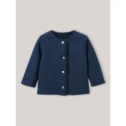 Cardigan En Molleton En Coton Biologique Bleu Ombre
