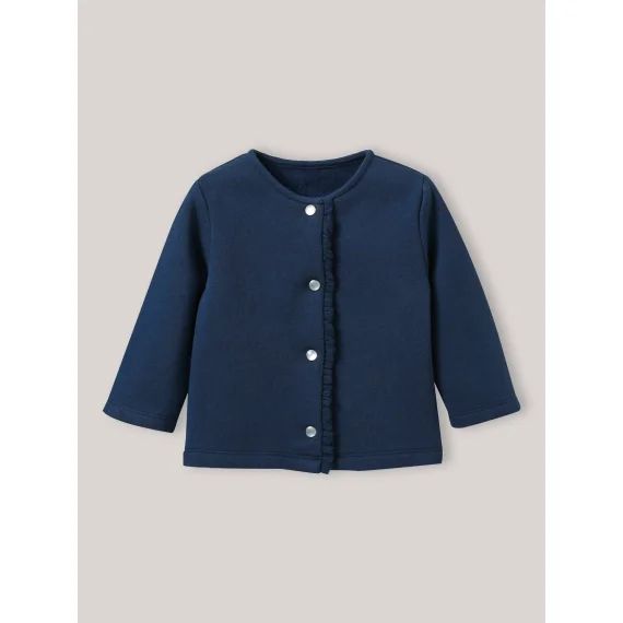 Cardigan En Molleton En Coton Biologique Bleu Ombre