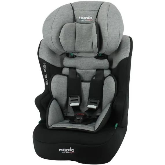 Siège auto ceinturé NANIA RACE I 76-140 cm R129 – de 3 à 10 ans – Têtière régable – Base inclinable – Gris – Fabrication Française gris