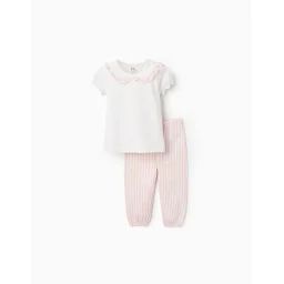 Pyjama En Jersey De Coton À Rayures Blanc