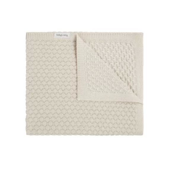 Couverture tricotée Chunky en coton Sky beige (100 x 135 cm)