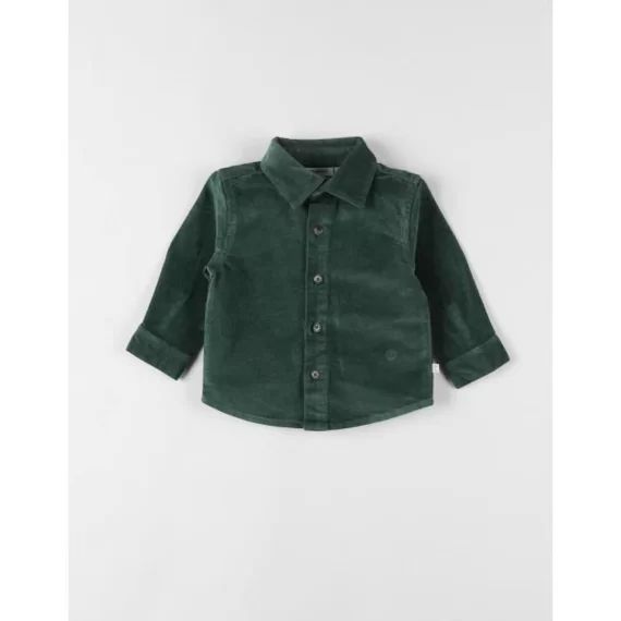 Chemise en velours côtelé vert