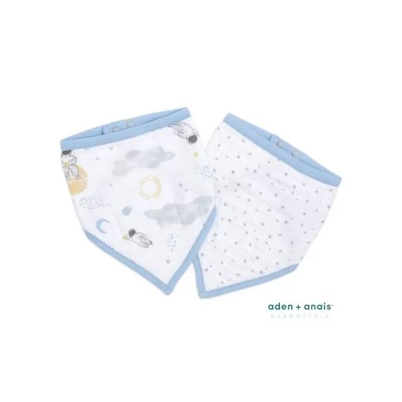 Lot de 2 bavoirs bandanas en coton Space Explorers