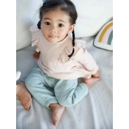 Pantalon taille élastiquée bébé fille vert céladon