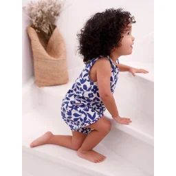 Combinaison imprimée bébé bleu imprimé