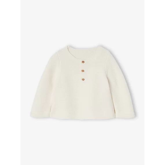 Cardigan en coton bébé fine jauge BASICS ivoire