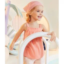 T-shirt à bretelles bébé fille en éponge corail –  – Soldes