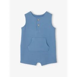 Combishort en molleton bébé bleu