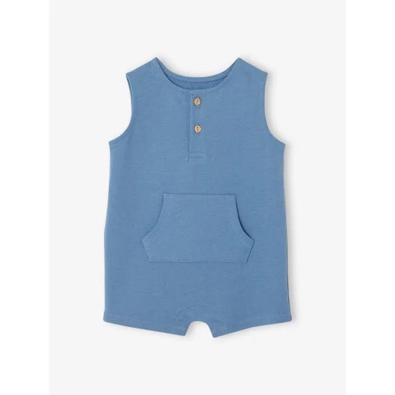 Combishort en molleton bébé bleu