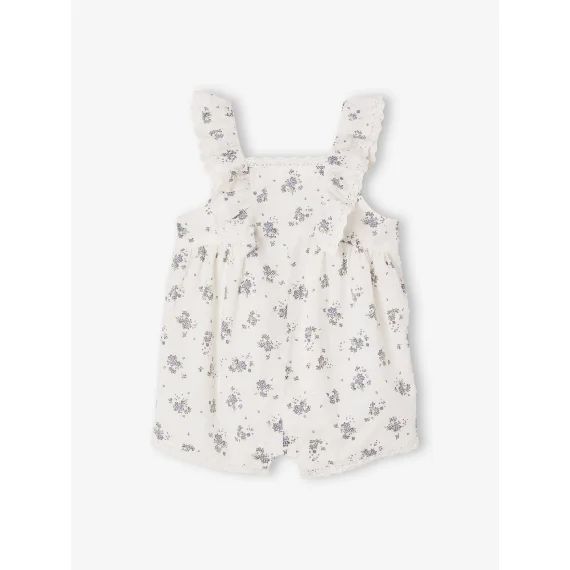 Combishort cérémonie en plumetis bébé blanc imprimé