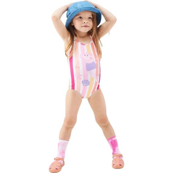 Maillot De Bain 1 Pièce Polyester Peppa Pig Multi Striped Multicolore