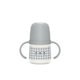 Biberon Phosphorescent Avec Anses Et Bec Silicone Night&day +6m Gris