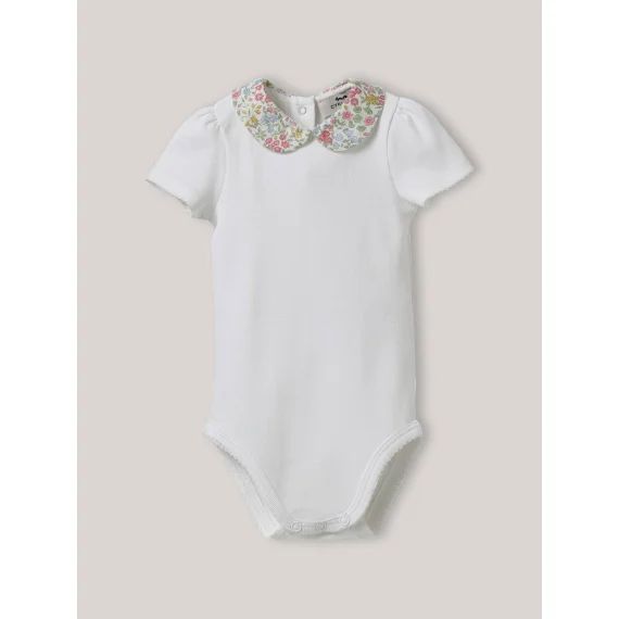 Body Col En Tissu Liberty En Coton Biologique Blanc Doux