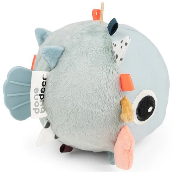 Balle d&rsquo;éveil poisson Puffee bleu (12 cm)