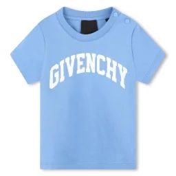 T-shirt en coton avec imprimé Garçon Bleu