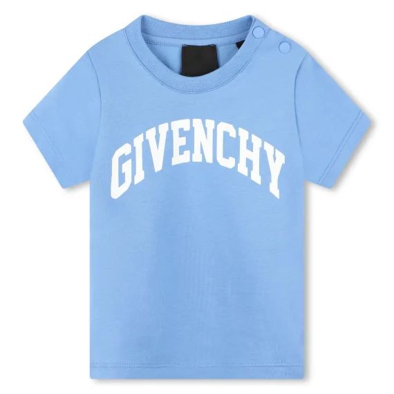 T-shirt en coton avec imprimé Garçon Bleu