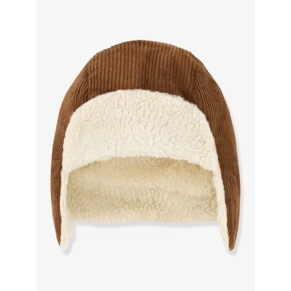 Chapka bébé en velours PETIT BATEAU marron
