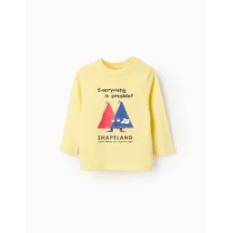 T-shirt À Manches Longues En Coton Jaune