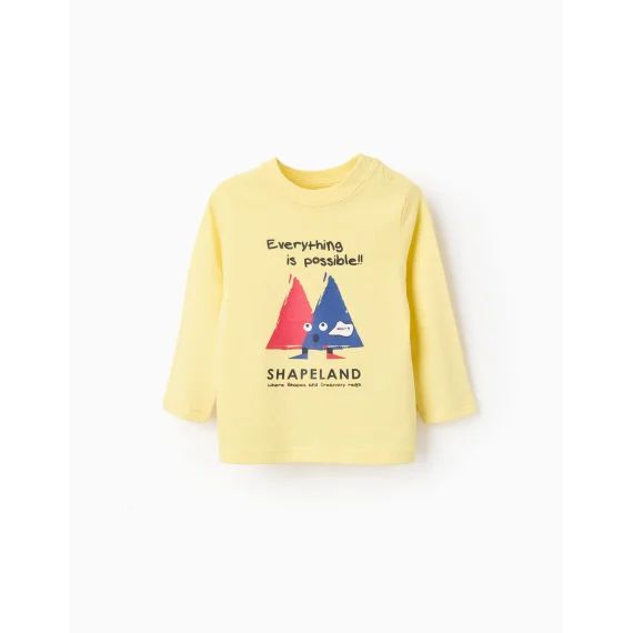 T-shirt À Manches Longues En Coton Jaune