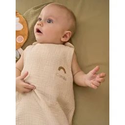 Gigoteuse été sans doublure en gaze de coton Bio*, personnalisable vanille