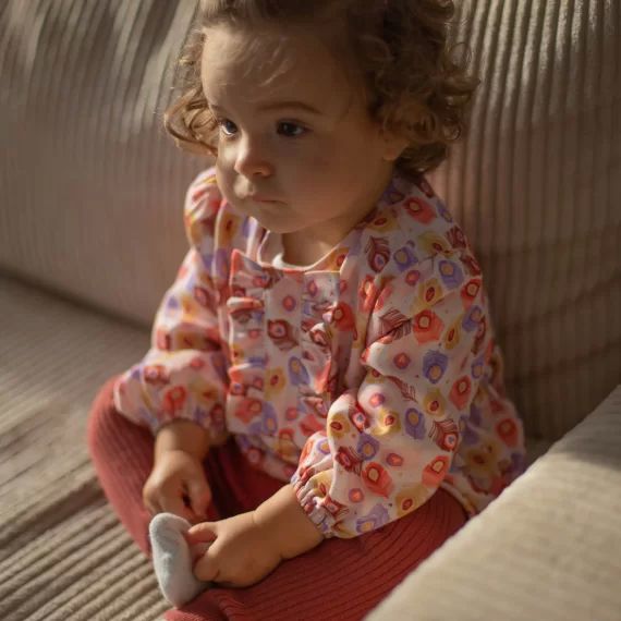 Blouse à motifs Fille Rose