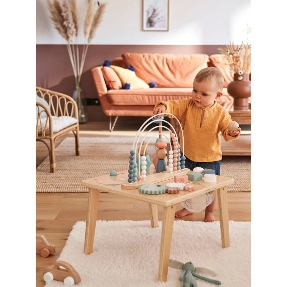 Table d&rsquo;activités Arc-en-ciel en bois FSC® multicolore