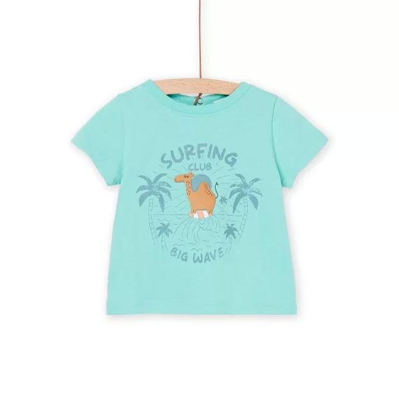 T-shirt Turquoise À Motif Chameau Surfeur