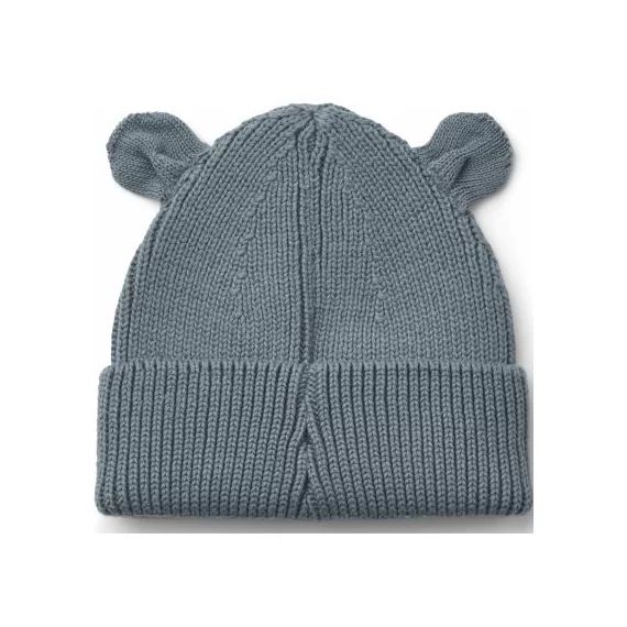 Bonnet ours en coton bio Gina Whale blue (1-2 ans)