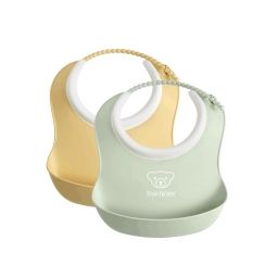 Mini Bavoir, lot de 2 – Jaune pastel/Vert pastel