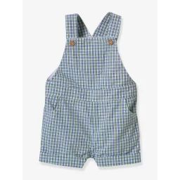 Salopette courte Bébé en vichy CYRILLUS carreaux bleu