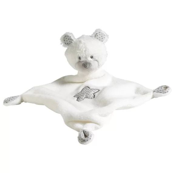 SAUTHON BABY DECO – Doudou mouchoir céleste blanc