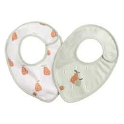 Bavoirs En Coton Vert Et Blanc Lot De 2 Botanica Vert
