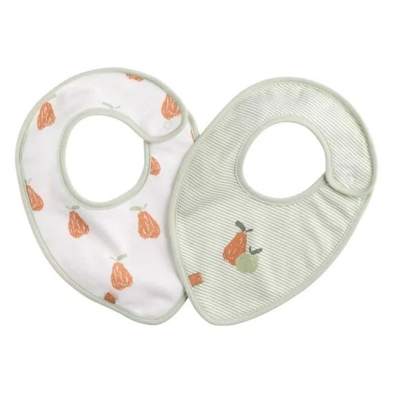 Bavoirs En Coton Vert Et Blanc Lot De 2 Botanica Vert