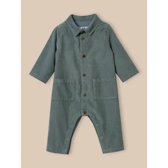 Combinaison En Velours Bleu Vert