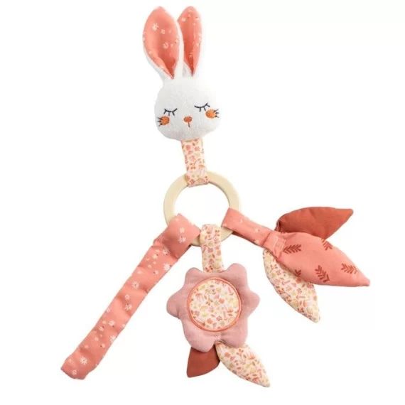 Hochet en velours rose rose