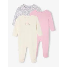 Lot de 3 dors-bien Basics rayé violet