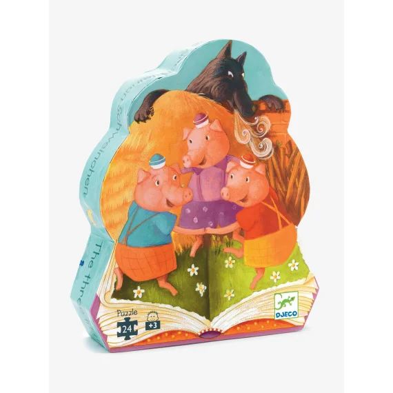 Puzzle Les 3 Petits Cochons 24 Pièces Djeco Multicolore