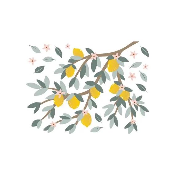 Stickers muraux Citrons sur branche (64 x 48 cm)