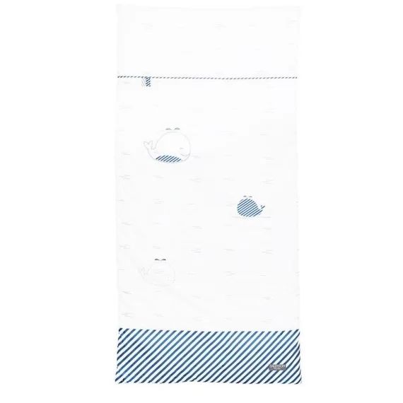 SAUTHON YIdredon bYnbYn 70 x 140 cm Blue Baleine blanc