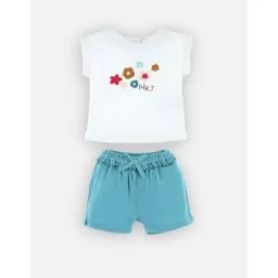 Ensemble short et t-shirt en coton BIO blanc