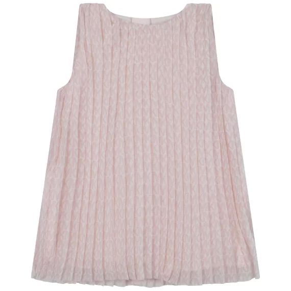 Robe plissée sans manche Fille Rose