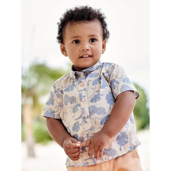 Chemise bébé manches courtes beige