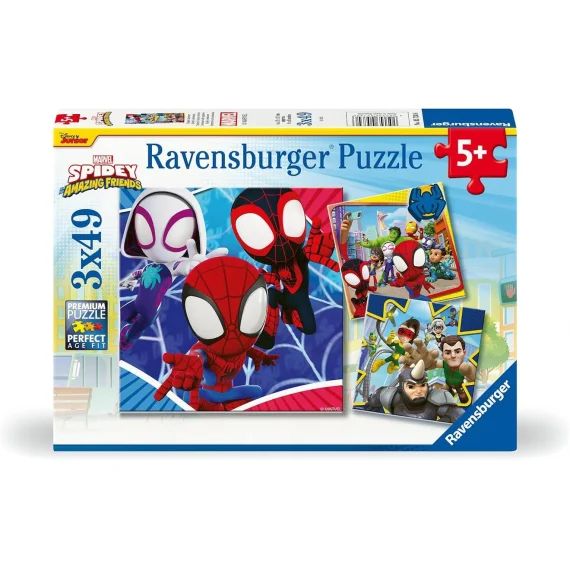 Puzzle Spidey Le Lanceur De Toile 3×49 Pcs Bleu