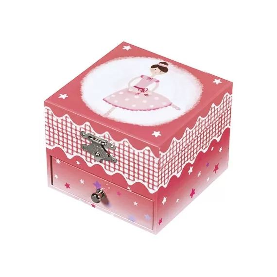 Boîte à bijoux musicale phosphorescente Ballerine rose
