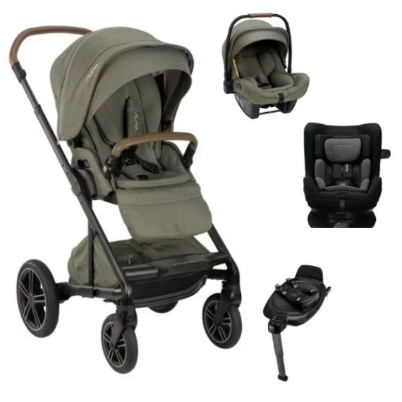 Poussette Nuna Mixx Next + Coque Pipa Next – Pine + Siège Todl Next + Base Next – Caviar