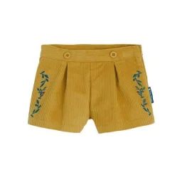 Short Fille En Velours Côtelé Souffle Àétoilé Orange